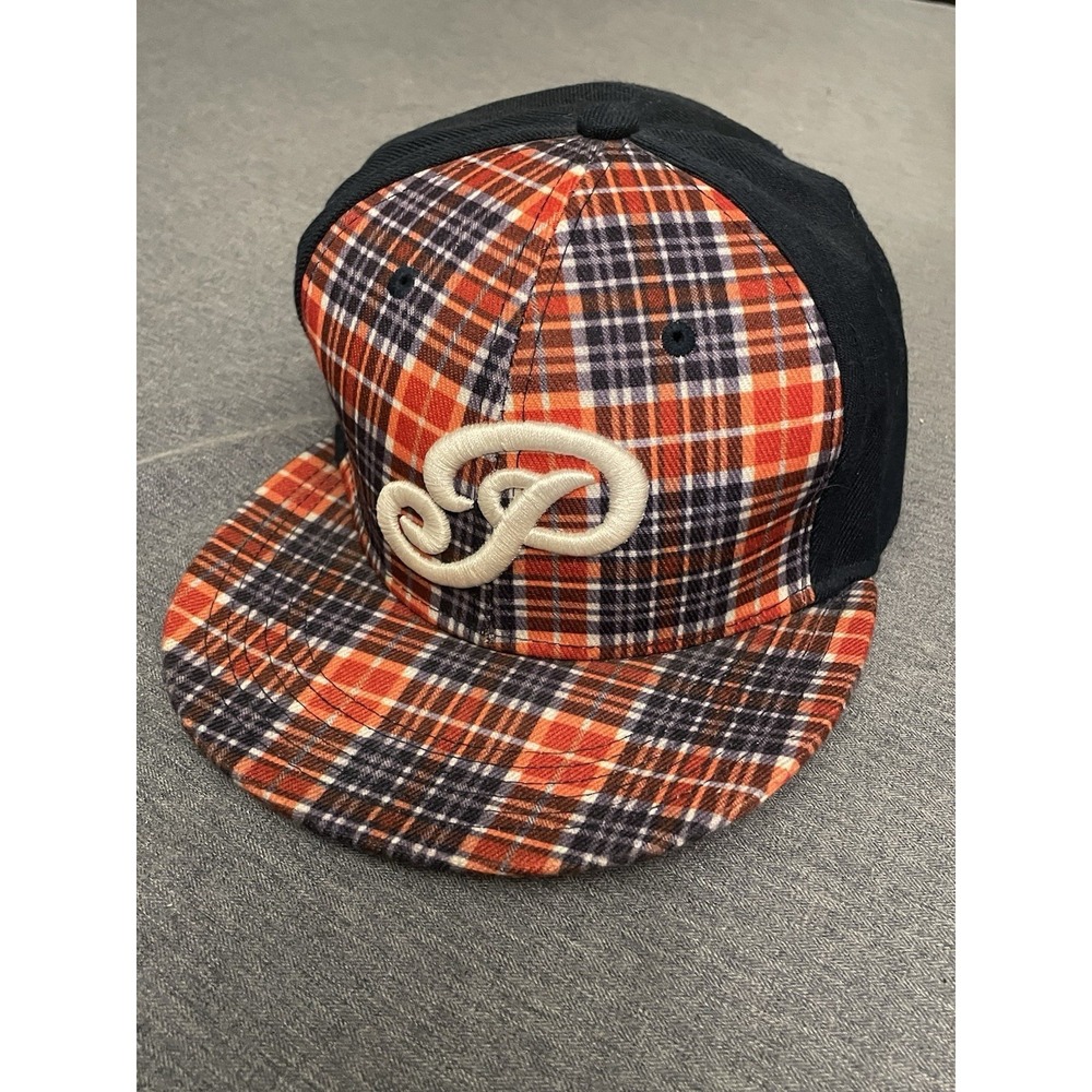 Vintage Phat Farm Classics  Fitted Baseball Hat Cap 7 3/4 Red Black Plaid